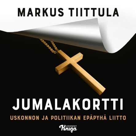 Markus Tiittulan Jumalakortti-kirjan kansi. Valkoisen paperin alta paljastuu risti.