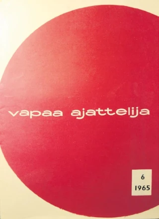 Vapaa Ajattelija 6/1965 kansikuva. Punainen ympyrä kellertävällä taustalla.