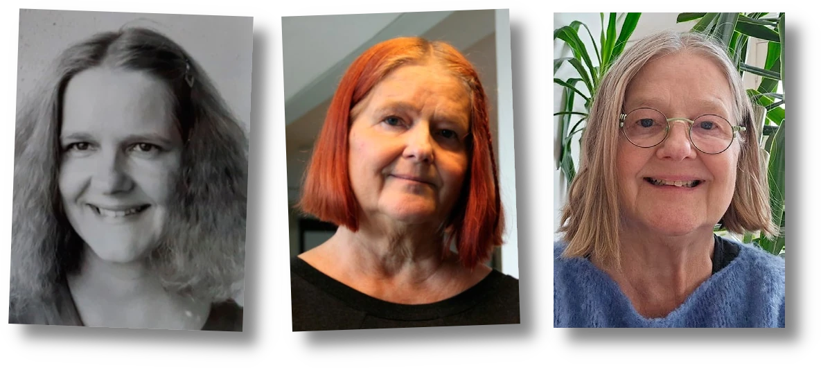 Satu Honkala nuorena, keski-ikäisenä js eläkeläisenä